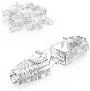 100 Pack Transparent Cat6 RJ45 Modular Plugs with Strain Relief Boots, 8P8C Ethernet Connector Ends for Cat5/Cat6 Solid & Stranded LAN Cables 100 Pack Transparent Cat6 RJ45 Modular Plugs with Strain Relief Boots, 8P8C Ethernet Connector Ends for Cat5/Cat6 Solid & Stranded LAN Cables