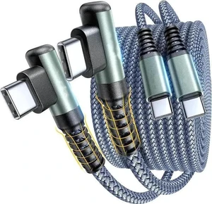 USB C Cable to USB C 60W 2-Pack 6.6ft Nylon Braided Type C Charger Fast Charging Right Angle USBC to USBC Cable Charger Cord for Nintendo Switch 2 iPhone 16 Pro Max S25 Ultra iPad Pro USB C Cable to USB C 60W 2-Pack 6.6ft Nylon Braided Type C Charger Fast Charging Right Angle USBC to USBC Cable Charger Cord for Nintendo Switch 2 iPhone 16 Pro Max S25 Ultra iPad Pro
