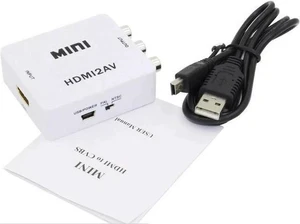 1080P Mini HDMI to 3RCA CVBS AV Converter, Digital HDMI to Analog Composite Audio Video Adapter, NTSC PAL Switch Plug and Play for HDTV Old CRT TV Projector 1080P Mini HDMI to 3RCA CVBS AV Converter, Digital HDMI to Analog Composite Audio Video Adapter, NTSC PAL Switch Plug and Play for HDTV Old CRT TV Projector