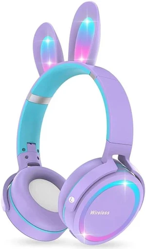 Gemdeck Kids Headphones Cat Ear LED Light Up Foldable Bluetooth Headphone Purple Gemdeck Kids Headphones Cat Ear LED Light Up Foldable Bluetooth Headphone Purple