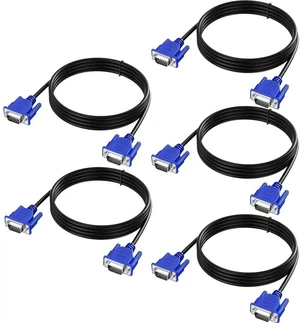 VGA Cable 5 Feet 5-Pack, Male VGA to VGA Male Monitor Computer Cable Adapter Cord HD15 1080P Full HD High Resolutionfor TV Computer Projector-Blue VGA Cable 5 Feet 5-Pack, Male VGA to VGA Male Monitor Computer Cable Adapter Cord HD15 1080P Full HD High Resolutionfor TV Computer Projector-Blue
