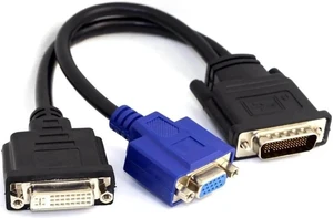 DMS-59 Male to DVI 24+5 Female & VGA RG 15pin Female Splitter Extension 15cm DMS-59 Male to DVI 24+5 Female & VGA RG 15pin Female Splitter Extension 15cm