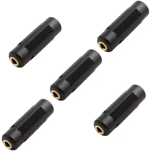 3.5mm Stereo Jack to 3.5mm Stereo Jack Adapter Connectors Stereo Coupler Female to Female Gold Plated (Pack of 5) 3.5mm Stereo Jack to 3.5mm Stereo Jack Adapter Connectors Stereo Coupler Female to Female Gold Plated (Pack of 5)