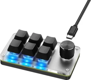 Mini Macro Programmable Keyboard USB Mini 6 Key 1 Knob Mechanical OSU Gaming Keyboard RGB DIY Multi-Function Keyboard Compatible with Mac OS, Windows (Black) Mini Macro Programmable Keyboard USB Mini 6 Key 1 Knob Mechanical OSU Gaming Keyboard RGB DIY Multi-Function Keyboard Compatible with Mac OS, Windows (Black)