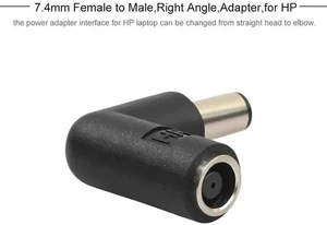 7.4mm Female to Male Right Angle DC Power Adapter Connector, 90 Degree Angled Laptop Charging Port Converter 7.4mm Female to Male Right Angle DC Power Adapter Connector, 90 Degree Angled Laptop Charging Port Converter