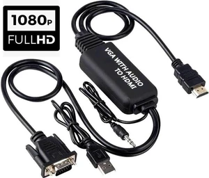 VGA to HDMI,1080P VGA to HDMI Adapter with Audio Support and 1080P Resolution - VGA Input to HDMI Output VGA to HDMI,1080P VGA to HDMI Adapter with Audio Support and 1080P Resolution - VGA Input to HDMI Output