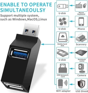 High Speed USB 3.0 USB Splitter Adapter 3 Port Mini Portable Fast High Speed Splitter Box Adapter Expansion for PC Notebook Computer high-Speed U Disk Reader High Speed USB 3.0 USB Splitter Adapter 3 Port Mini Portable Fast High Speed Splitter Box Adapter Expansion for PC Notebook Computer high-Speed U Disk Reader