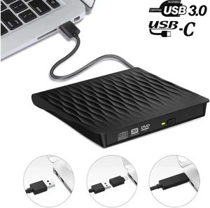 DVD Player for Laptop USB 3.0 Type-C Dual Port Portable External CD DVD Drive, Drive Slim DVD/CD ROM Rewriter Burner Compatible with Laptop Desktop PC Windows Linux OS Mac (SLS01 Black) DVD Player for Laptop USB 3.0 Type-C Dual Port Portable External CD DVD Drive, Drive Slim DVD/CD ROM Rewriter Burner Compatible with Laptop Desktop PC Windows Linux OS Mac (SLS01 Black)