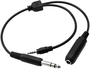 6.35mm TRS Male to 1/4 TRS Female Stereo Headphone Y Splitter Extension Cable 6.35mm TRS Male to 1/4 TRS Female Stereo Headphone Y Splitter Extension Cable
