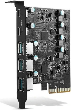PCIe to USB 3.2 Gen 2 Card with 20Gbps Bandwidth 5Port (3X USBA 2X USBC) Converter PCIE Splitter for Windows 10/8 PCIe to USB 3.2 Gen 2 Card with 20Gbps Bandwidth 5Port (3X USBA 2X USBC) Converter PCIE Splitter for Windows 10/8
