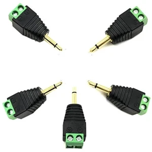 5 Pack 1/8" 3.5mm TS Male Jack Terminal Block Connector, 3.5 Mono Audio Plug Headphone AUX Balun Bolt Screw Solderless Terminal Adapter 5 Pack 1/8" 3.5mm TS Male Jack Terminal Block Connector, 3.5 Mono Audio Plug Headphone AUX Balun Bolt Screw Solderless Terminal Adapter