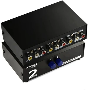 2 Way AV Switch RCA Switcher 2 in 1 Out Composite Video L/R Audio Selector Box for DVD STB Game Consoles-Black 2 Way AV Switch RCA Switcher 2 in 1 Out Composite Video L/R Audio Selector Box for DVD STB Game Consoles-Black