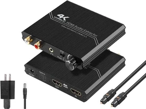 4K@60HZ HDMI Audio Extractor, HDMI 2.0b Audio Splitter Converter, HDMI to HDMI + Optical SPDIF + 3.5mm Stereo Audio with Control Output Analog Volume Knob Compatible for PS5/4/3/Blu-ray player 4K@60HZ HDMI Audio Extractor, HDMI 2.0b Audio Splitter Converter, HDMI to HDMI + Optical SPDIF + 3.5mm Stereo Audio with Control Output Analog Volume Knob Compatible for PS5/4/3/Blu-ray player