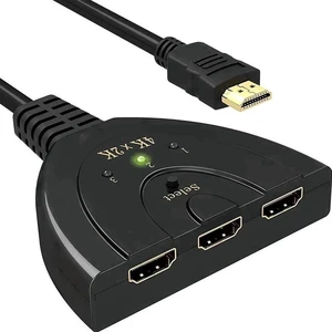 3-Port 3x1 HDMI Switch with Built-in Pigtail Cable, Supports 4K 1080P 3D Video 3-Port 3x1 HDMI Switch with Built-in Pigtail Cable, Supports 4K 1080P 3D Video