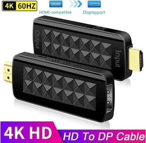 HDMI to DisplayPort (DP) Adapter, Gold-Plated Uni-Directional HDMI PC to Display Port Screen Converter (Male to Female) Compatible with D & More, Active, Black HDMI to DisplayPort (DP) Adapter, Gold-Plated Uni-Directional HDMI PC to Display Port Screen Converter (Male to Female) Compatible with D & More, Active, Black