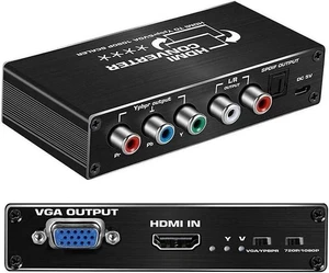 HDMI to YPbPr Converter with Scaler Function, 1080P HDMI to Component, HDMI to VGA Converter, HDMI in Component Out Converter with SPDIF Output for MacBook TV Blu-Ray DVD PS4 DVD HDMI to YPbPr Converter with Scaler Function, 1080P HDMI to Component, HDMI to VGA Converter, HDMI in Component Out Converter with SPDIF Output for MacBook TV Blu-Ray DVD PS4 DVD