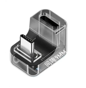 Opposite U-Shape Back Angled Transparent USB4 Type-C Male to Female Adapter with LED Digital Power Monitor, 40Gbps 140W PD USB4.0 Converter Support Real-Time Voltage & Current Detection Opposite U-Shape Back Angled Transparent USB4 Type-C Male to Female Adapter with LED Digital Power Monitor, 40Gbps 140W PD USB4.0 Converter Support Real-Time Voltage & Current Detection