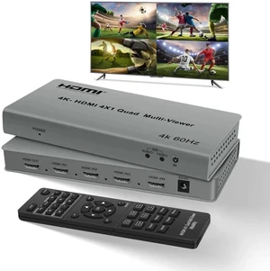 4k@60hz HDMI Multi-Viewer Switch with PIP, HDMi Multi-Switcher 4 in 1 Out for Seamless Switch, 4x1 HDMI Multiviewer Supports 8 Viewing Modes, 4k x 2k, 1080P, for Xbox, PS4/5 4k@60hz HDMI Multi-Viewer Switch with PIP, HDMi Multi-Switcher 4 in 1 Out for Seamless Switch, 4x1 HDMI Multiviewer Supports 8 Viewing Modes, 4k x 2k, 1080P, for Xbox, PS4/5