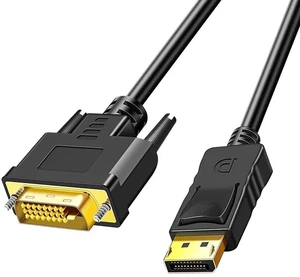 DisplayPort to DVI Cable 6 Feet/1.8M,(DP to DVI Cable), 1920x1080p, 1080@60Hz, Gold-Plated Plugs for Computer, Desktop, Laptop, PC, Monitor, Projector DisplayPort to DVI Cable 6 Feet/1.8M,(DP to DVI Cable), 1920x1080p, 1080@60Hz, Gold-Plated Plugs for Computer, Desktop, Laptop, PC, Monitor, Projector