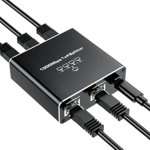 1 to 4 Gigabit Ethernet Splitter with USB Power Cable, 1000Mbps RJ45 LAN Port Expander Compatible with Cat5/Cat5e/Cat6/Cat7/Cat8 Network Cables for Home Office Surveillance Devices 1 to 4 Gigabit Ethernet Splitter with USB Power Cable, 1000Mbps RJ45 LAN Port Expander Compatible with Cat5/Cat5e/Cat6/Cat7/Cat8 Network Cables for Home Office Surveillance Devices