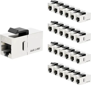 25 Pack Shielded Cat7 RJ45 Keystone Coupler Insert, 10Gbps STP Female to Female Ethernet Keystone Jack Extender Adapter, Compatible with Cat5e/Cat6/Cat6A/Cat7 Network Cables for Wall Plate Patch Panel 25 Pack Shielded Cat7 RJ45 Keystone Coupler Insert, 10Gbps STP Female to Female Ethernet Keystone Jack Extender Adapter, Compatible with Cat5e/Cat6/Cat6A/Cat7 Network Cables for Wall Plate Patch Panel