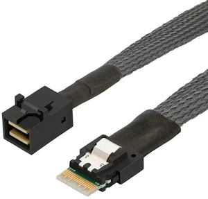 1m SFF-8654 4i 38Pin to SFF-8643 Mini SAS HD Cable, PCIe 4.0 Slimline SAS 12Gbps Server Storage Wire, 30AWG Pure Copper Black Cable 1m SFF-8654 4i 38Pin to SFF-8643 Mini SAS HD Cable, PCIe 4.0 Slimline SAS 12Gbps Server Storage Wire, 30AWG Pure Copper Black Cable