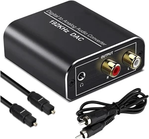 Digital to Analog Audio Converter-192kHz Aluminum Optical to RCA with Optical &Coaxial Cable. Digital SPDIF TOSLINK to Stereo L/R and 3.5mm Jack DAC Converter for PS4 Xbox HDTV DVD Headphone Digital to Analog Audio Converter-192kHz Aluminum Optical to RCA with Optical &Coaxial Cable. Digital SPDIF TOSLINK to Stereo L/R and 3.5mm Jack DAC Converter for PS4 Xbox HDTV DVD Headphone