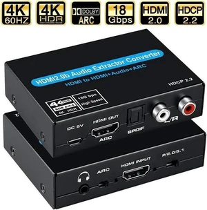 4K/60Hz HDMI Audio Converter 4KHDMI to HDMI+Optical SPDIF/Toslink RCA L/R+3.5mm Audio Jack Audio Extractor-HD Digital to Analog Converter HDMI Video Adapter for Blu-ray DVD Player Sky HD 4K/60Hz HDMI Audio Converter 4KHDMI to HDMI+Optical SPDIF/Toslink RCA L/R+3.5mm Audio Jack Audio Extractor-HD Digital to Analog Converter HDMI Video Adapter for Blu-ray DVD Player Sky HD
