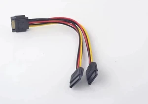 15Pin SATA Male to 2 x 15Pin Female Power Cable Adapter Converter Extension Line 15Pin SATA Male to 2 x 15Pin Female Power Cable Adapter Converter Extension Line