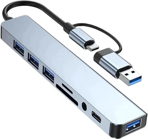 USB Hub,USB C hub,USB hub with USB C Multiport Adapter, USB Splitter with 1xUSB 3.0,2xUSB2.0,TF/SD Card Reader,USB c hub for MacBook Pro/PC/Laptop/Tablet Devices (Grey 8in1) USB Hub,USB C hub,USB hub with USB C Multiport Adapter, USB Splitter with 1xUSB 3.0,2xUSB2.0,TF/SD Card Reader,USB c hub for MacBook Pro/PC/Laptop/Tablet Devices (Grey 8in1)
