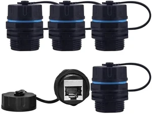 5 PCS IP67 Panel Mount Shielded Waterproof RJ45 Female to Female Coupler with Dust Caps, Pure Copper Outdoor LAN Cable Extender, Compatible with Cat5/Cat5e/Cat6/Cat6A/Cat7 Ethernet Cables 5 PCS IP67 Panel Mount Shielded Waterproof RJ45 Female to Female Coupler with Dust Caps, Pure Copper Outdoor LAN Cable Extender, Compatible with Cat5/Cat5e/Cat6/Cat6A/Cat7 Ethernet Cables
