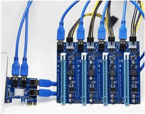 PCI-E 1x to 4 ports pcie 16x Mining Machine Enhanced Extender Riser Card Adapter PCI-E 1x to 4 ports pcie 16x Mining Machine Enhanced Extender Riser Card Adapter