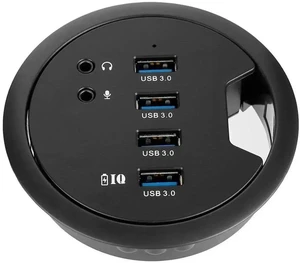 80MM 3.14 Inch Desk Grommet USB 3.0 Hub, 4-Port Desktop Hole Fit Multiport Hub with 3.5mm Audio Mic Jack, BC1.2 Fast Charging, 5V/2A AC Power Adapter Included for Smartphones & Office Desks 80MM 3.14 Inch Desk Grommet USB 3.0 Hub, 4-Port Desktop Hole Fit Multiport Hub with 3.5mm Audio Mic Jack, BC1.2 Fast Charging, 5V/2A AC Power Adapter Included for Smartphones & Office Desks