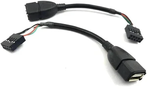 USB Header to USB Cable,Motherboard USB 2.0 Adapter Cable, USB 2.0 Type A Female to Dupont 9 Pin Female Header Motherboard Cable Cord (2-Pack 0.1M) USB Header to USB Cable,Motherboard USB 2.0 Adapter Cable, USB 2.0 Type A Female to Dupont 9 Pin Female Header Motherboard Cable Cord (2-Pack 0.1M)