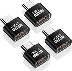 USB C to USB Adapter, USB Type C Male to USB 2.0 Female Extension Connector, USB to USB C Adapter, Support 480Mbps Data Transfer, OTG Function and Charging for Phone, Laptop (4, Black) USB C to USB Adapter, USB Type C Male to USB 2.0 Female Extension Connector, USB to USB C Adapter, Support 480Mbps Data Transfer, OTG Function and Charging for Phone, Laptop (4, Black)