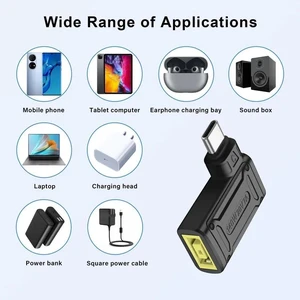 PD 140W Square to Type C Power Charging Adapter Slim Tip Female Input to USB C Male Connector with PD Automatic Identification Chip,for Phone,Tablet,Laptop (Square C) PD 140W Square to Type C Power Charging Adapter Slim Tip Female Input to USB C Male Connector with PD Automatic Identification Chip,for Phone,Tablet,Laptop (Square C)