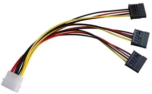 1 Pack 4 Pin IDE Molex to 3 SATA Power Splitter Cable, Multi SATA Hard Drive Power Extension Cord for PC HDD SSD 1 Pack 4 Pin IDE Molex to 3 SATA Power Splitter Cable, Multi SATA Hard Drive Power Extension Cord for PC HDD SSD