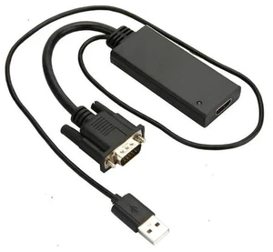 VGA + USB to HD 1080P VGA to HDMl High Definition Converter with Audio Power Supply Adapter Cable VGA + USB to HD 1080P VGA to HDMl High Definition Converter with Audio Power Supply Adapter Cable