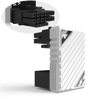 PCIe 5.0 16Pin 12VHPWR 180 Degree U-Turn Adapter, Male to Female F-Type Angled GPU Power Connector, White for RTX 40/50 Series Graphics Cards PCIe 5.0 16Pin 12VHPWR 180 Degree U-Turn Adapter, Male to Female F-Type Angled GPU Power Connector, White for RTX 40/50 Series Graphics Cards