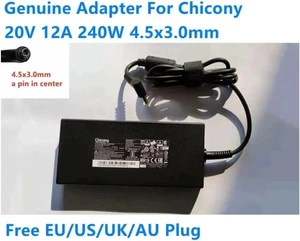 CHICONY 20V 12A 240W 4.5x3.0mm A20-240P2A A240A010P Power Supply AC Adapter For MSI Laptop Power Charger CHICONY 20V 12A 240W 4.5x3.0mm A20-240P2A A240A010P Power Supply AC Adapter For MSI Laptop Power Charger