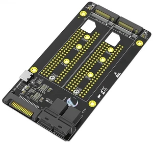 FOR M2 SSD Adapter Dual M.2 NVME M Key to Dual SFF-8643 Riser Board with SATA Type C Power Supply Support 2230 2242 2260 2280 M2 SSD FOR M2 SSD Adapter Dual M.2 NVME M Key to Dual SFF-8643 Riser Board with SATA Type C Power Supply Support 2230 2242 2260 2280 M2 SSD
