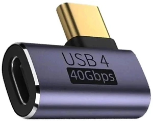 90 Degree Left & Right Angled USB4 Type-C Male to Female Adapter, 40Gbps 100W PD Charging 8K Video Converter for USB4.0 & Thunderbolt 3/4 90 Degree Left & Right Angled USB4 Type-C Male to Female Adapter, 40Gbps 100W PD Charging 8K Video Converter for USB4.0 & Thunderbolt 3/4