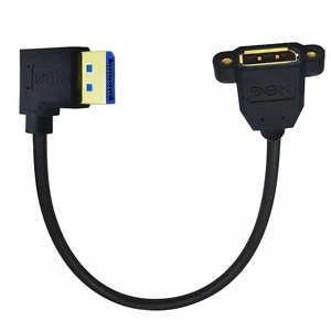90 Degree Right Angled DP Male to Female Extension Cable, 8K High Bandwidth DisplayPort Extender Cord for Gaming GPU, Monitor, Desktop PC 90 Degree Right Angled DP Male to Female Extension Cable, 8K High Bandwidth DisplayPort Extender Cord for Gaming GPU, Monitor, Desktop PC