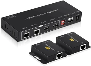 1X2 HDMI Extender Splitter 165ft(50m) with 2 HDMI Local Loop-Out, 1080P@60Hz HDMI Extender 1 in 2 Out Over CAT 5e/6 with POC Power Supply, 3D EDID, HDMI to Ethernet for fire stick, TV Box 1X2 HDMI Extender Splitter 165ft(50m) with 2 HDMI Local Loop-Out, 1080P@60Hz HDMI Extender 1 in 2 Out Over CAT 5e/6 with POC Power Supply, 3D EDID, HDMI to Ethernet for fire stick, TV Box