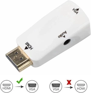HDMI TO VGA 1080P HDMI Male to VGA Female Video Converter Adapter with 3.5mm Audio Port for PC,Laptop,DVD,Projector HDTV Xbox STB Chromebook, Android TV Box and Other HDMI Devices-White HDMI TO VGA 1080P HDMI Male to VGA Female Video Converter Adapter with 3.5mm Audio Port for PC,Laptop,DVD,Projector HDTV Xbox STB Chromebook, Android TV Box and Other HDMI Devices-White