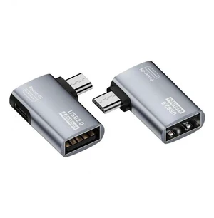 2-Pack 90° Left & Right Angled Micro USB 2.0 to USB A Female OTG Adapter, Micro USB Male to Type-A Female OTG Converter with Power Supply for Smartphones, Tablets 2-Pack 90° Left & Right Angled Micro USB 2.0 to USB A Female OTG Adapter, Micro USB Male to Type-A Female OTG Converter with Power Supply for Smartphones, Tablets