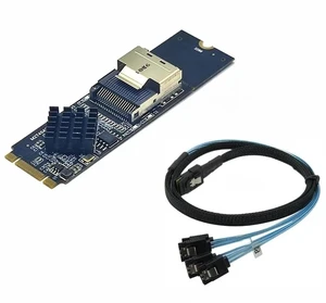 FOR M.2 NVME to Mini SAS SFF-8087 Expansion Card Support 4 Port SATA3.0 6Gbps HDD SSD SATA Controller SFF8087 to M2 NVME Adapter FOR M.2 NVME to Mini SAS SFF-8087 Expansion Card Support 4 Port SATA3.0 6Gbps HDD SSD SATA Controller SFF8087 to M2 NVME Adapter