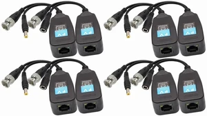 Video Balun RJ45 to BNC Transceiver Transmitter HD-CVI/TVI/AHD/CVBS with DC Power Connector for 1080P 3MP 4MP 5MP 8MP CCTV Security DVR Surveillance Camera System (4Pairs) Video Balun RJ45 to BNC Transceiver Transmitter HD-CVI/TVI/AHD/CVBS with DC Power Connector for 1080P 3MP 4MP 5MP 8MP CCTV Security DVR Surveillance Camera System (4Pairs)