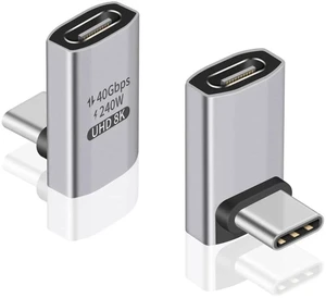 USB C 90 Degree Adapter, 40Gbps, Right Angle USB C Male to Female, Supports 8K Video for iPad, MacBook, Tablet, Phone, 2 Pack USB C 90 Degree Adapter, 40Gbps, Right Angle USB C Male to Female, Supports 8K Video for iPad, MacBook, Tablet, Phone, 2 Pack