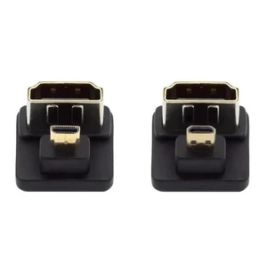2 Pack 180 Degree Flat Micro HDMI Male to HDMI Female Adapter, Gold-Plated Extender Connector Support 4K@60Hz Video for Action Camera, Tablet, Laptop 2 Pack 180 Degree Flat Micro HDMI Male to HDMI Female Adapter, Gold-Plated Extender Connector Support 4K@60Hz Video for Action Camera, Tablet, Laptop
